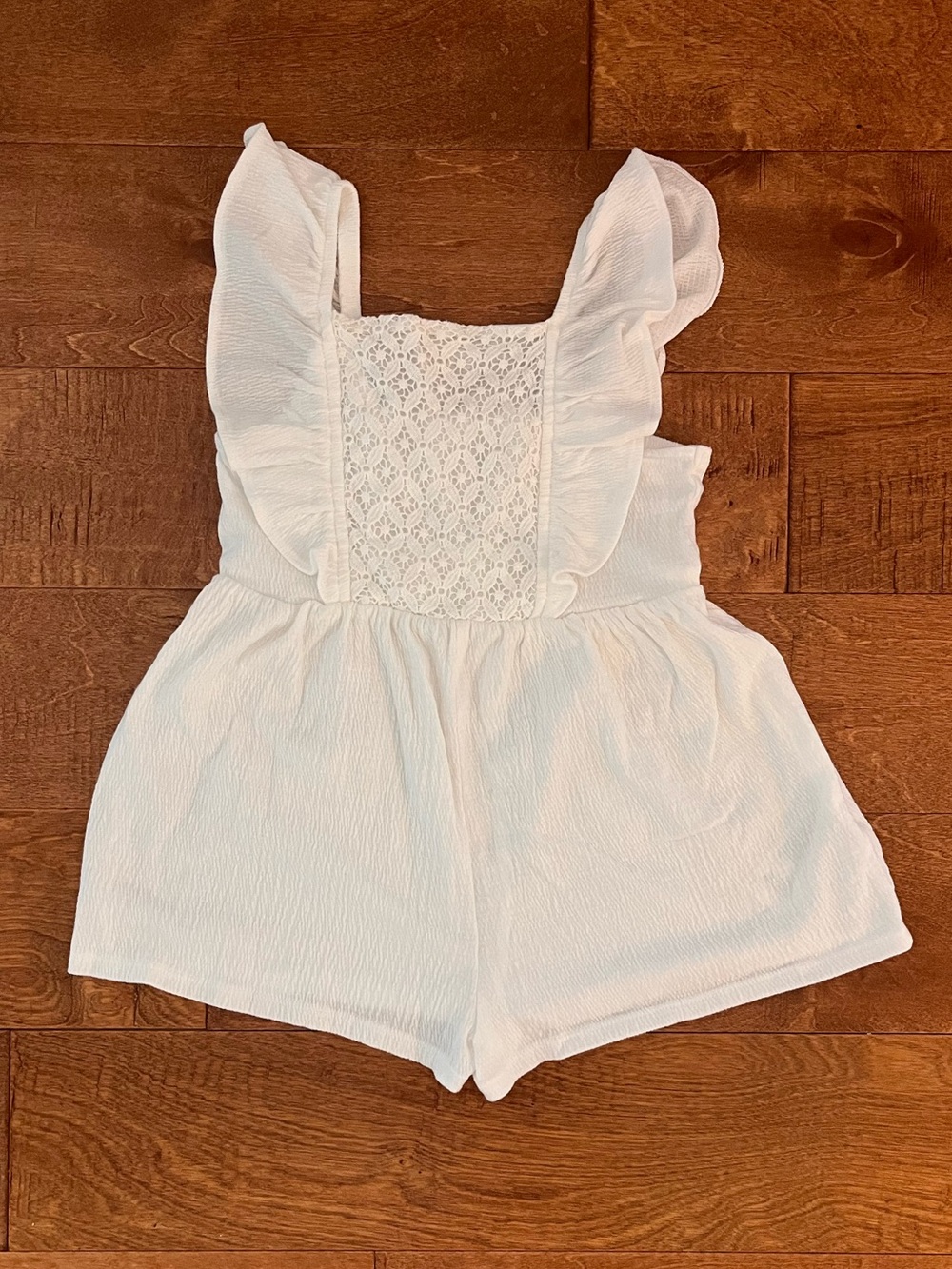 Toddler Girls Carters White Lace-Front Ruffle Romper - 5T
